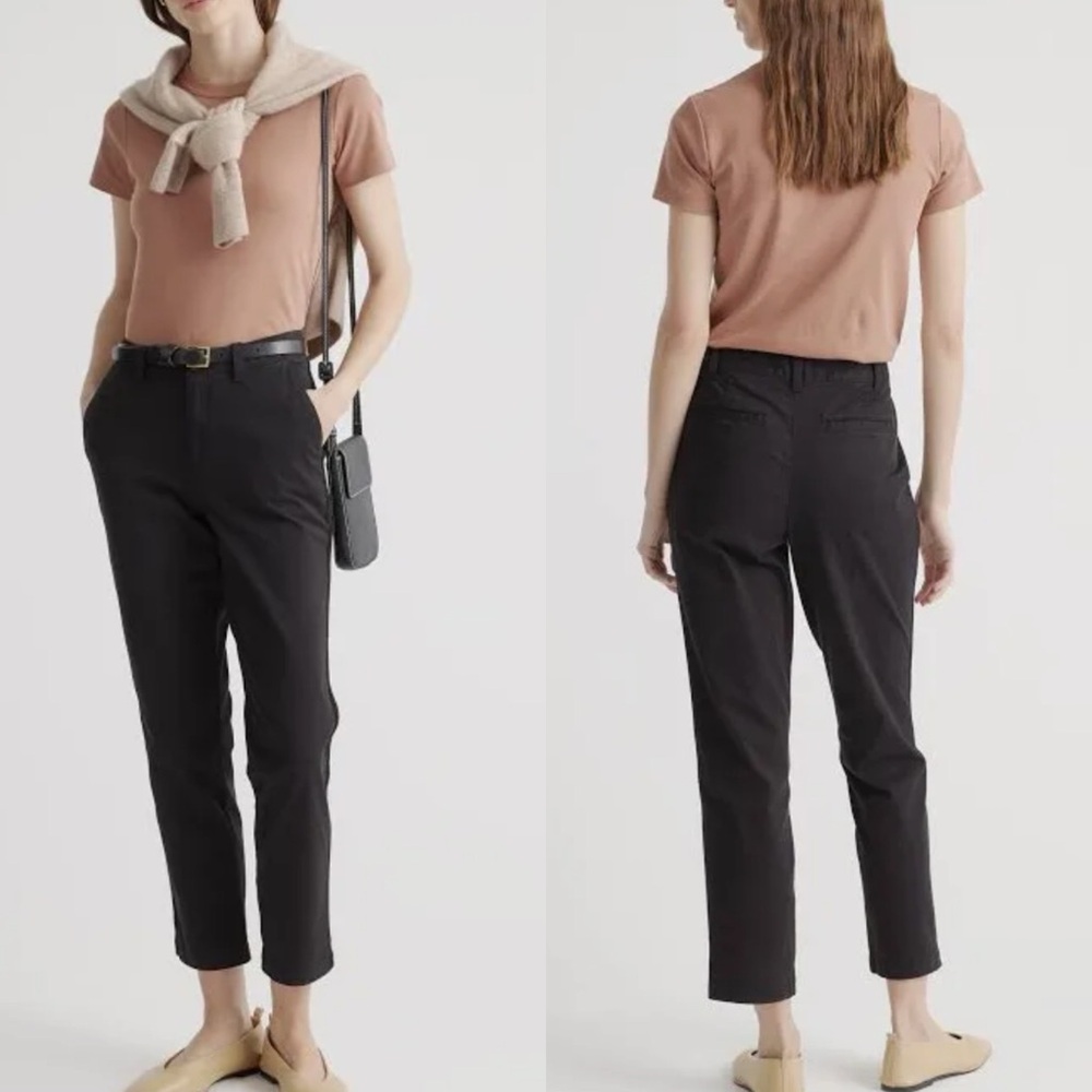 NWT Quince Womens Stretch Cotton Twill Girlfriend Chino Pants Black 28